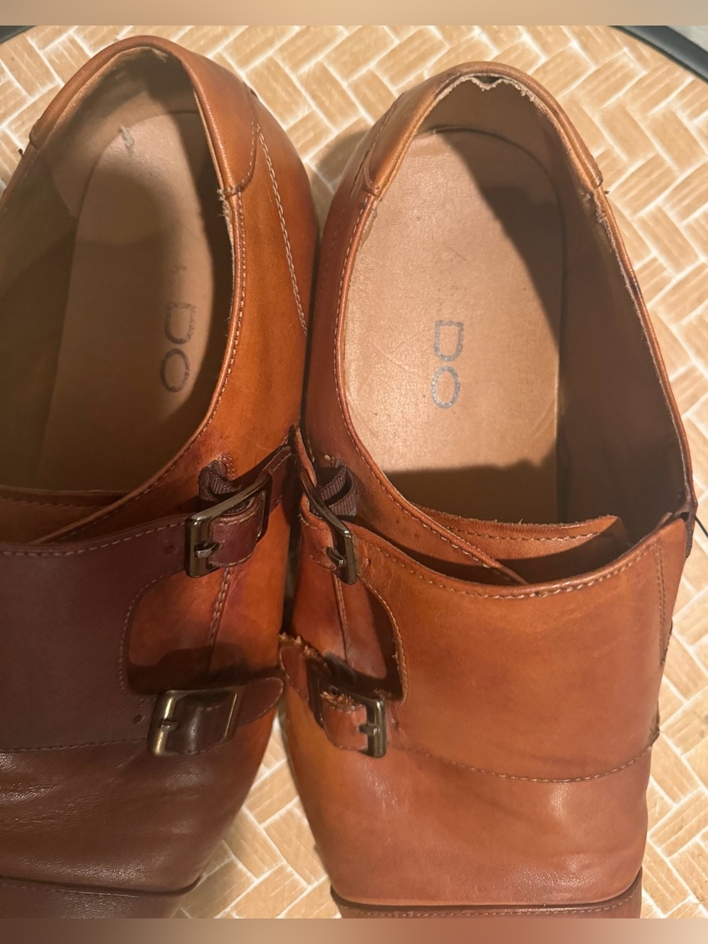 ALDO Men's Brown Leather Double Monk Strap Dress Shoes Size 9.5 - Picture 8 of 14